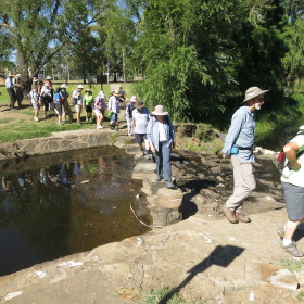 Crossing Sullivans Creek at ANU, 19 January 2018