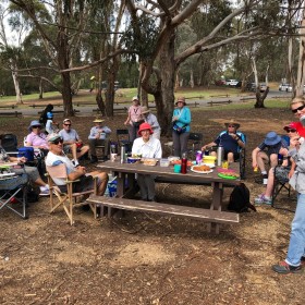 after the walk at Lake Ginninderra, 16 December 2018