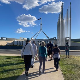 Fish and chips by Lake Burley Griffin,  29 October 2023